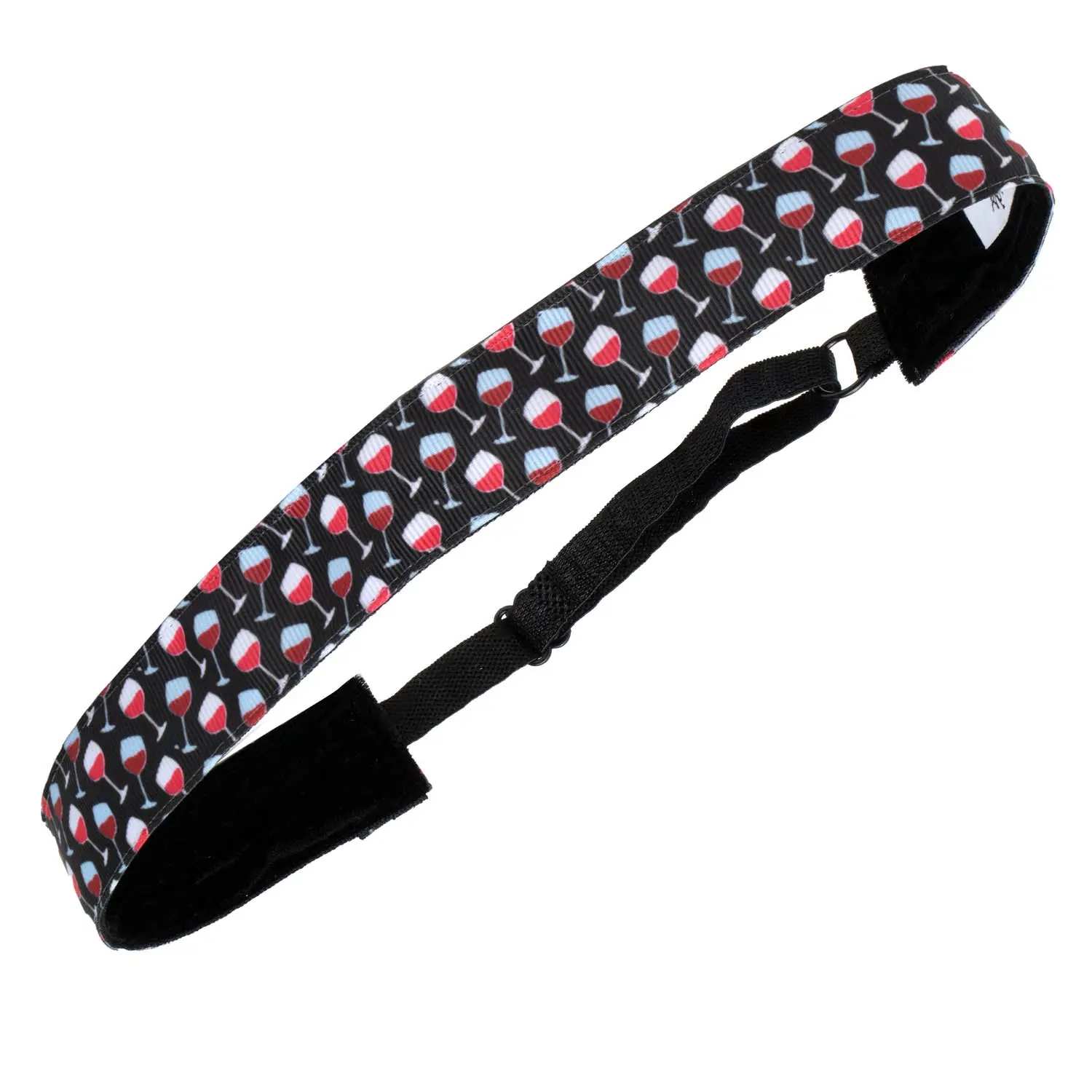 Wine Time Athletic Headband for Adults, Velvet-Lined Non-Slip Band for Runners, Adjustable & Distraction-Free for Workout & Yoga, Non-Slip Headband, Secure Non-Slip Backing