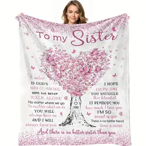 Blanket for the Best Sister Holiday Gift Blanket Confidant Gift Blanket Soft Flannel Sofa Cover TV Blanket