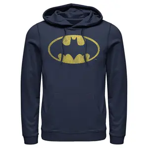 Men's Batman Logo Retro Caped Crusader Pull Over Hoodie