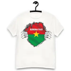 Burkina Faso Flag Cartoon T-Shirt Featuring Vibrant Colors and Iconic National Pride Artwork