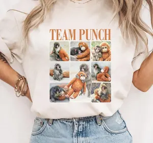 Team Punch Monkey Ride At Dawn Hopecore Retro T-Shirt Sweatshirt, Save Punch Anti Bully Animal Lover Baby Monkey Cute Shirt