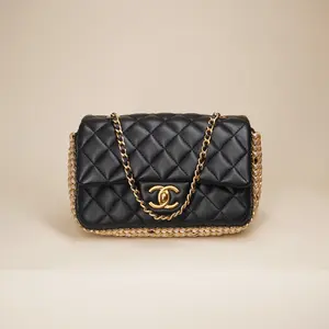 Pre-owned CHANEL Leather Shoulder Bags CC Mini Flap Black Lambskin Side Pearl Shoulder Bag