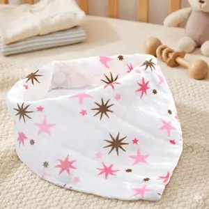Adjustable Snap baby bandana Bib Drool Bibs, Portable 2-in-1 Nursing Feeding Bib, Detachable Bib with Breathable Frills & Skin-friendly Fabric, Cartoon Waterproof Bandana Drool Bib for Infants Toddlers