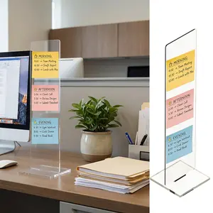 Detachable Acrylic Computer Monitor Memo Board with Stand, Desktop Organizer for Office, Note Holder for Screen, Essential Desk Accessory
