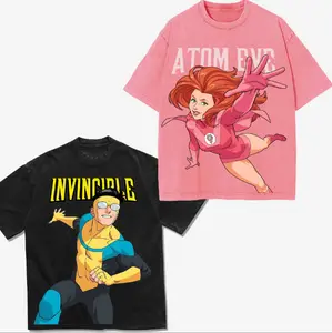 Invincible and Atom Eve Couple Love - Menswear Gift for movie fans Top Apparel Classic Oversized Seamless Simple Straight Man designer shirts Men's Regular Fit Floral Print Tee