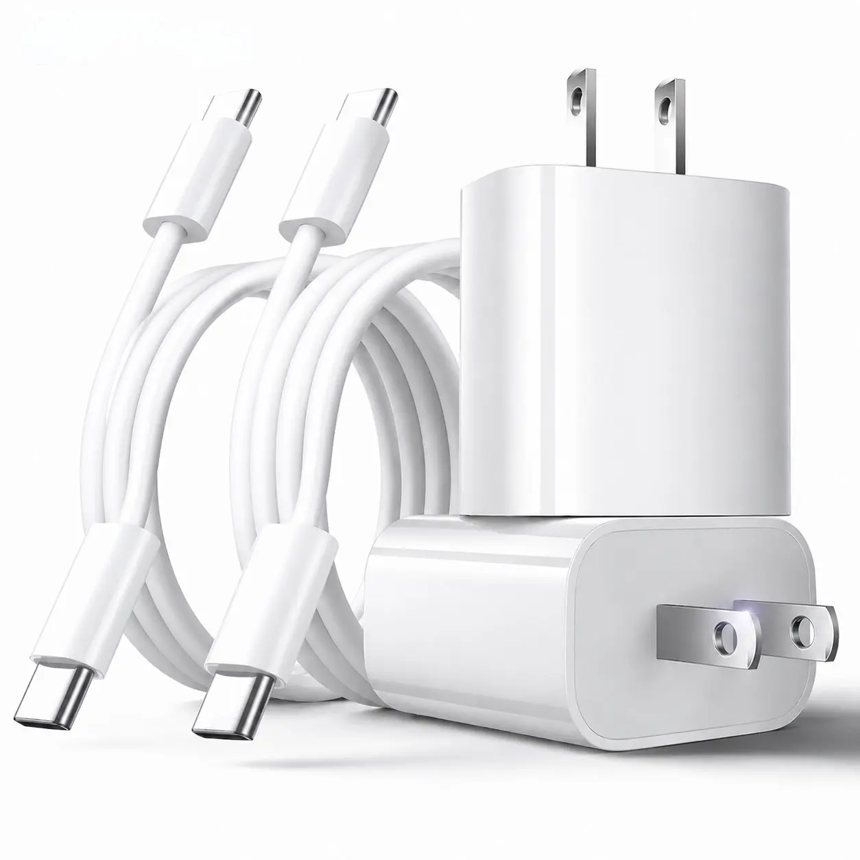 2-Pack 20W USB-C Fast Charger Kit – 2 x Wall Chargers + 2 x 6FT Cables for iPhone 17/16/15, Samsung, iPad, Pixel – Back to School Deal