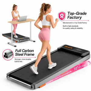 【Adjustable Incline JC Walking Pad】2.5HP Portable Treadmill with Incline Under Desk Treadmill, 265lbs Weight Capacity, Remote Control & Wheels for Easy mobility, Dual Shock Absorption System Home Gym Equipment, Low Noise Motor Walking Pad Workout Machine