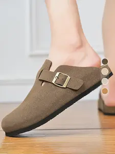 Unisex Comfortable Leather Sandals, Nurse Work Shoes, Ergonomic Insoles, Fashionable Slip-Ons, Indoor & Outdoor Use, Casual Daily Wear, Flat Buckle Clogs, Clogs Soft Leather