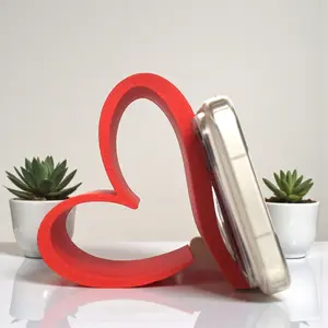 Heart-Shaped Phone Stand, 3D Printed Universal Holder for Phones and Tablets, Multi-Color Elegant Desktop Organizer for Home Office Parties, Unique Gift for Valentine's Day Christmas and Digital Lovers