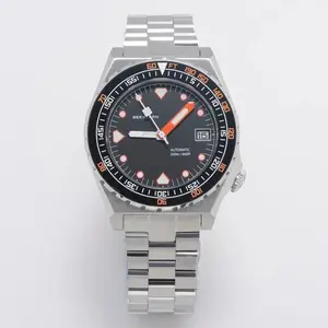 Seestern Vintage Sub 600T Black Ceramic 40mm Automatic Men's Diver Watch NH35A WR200
