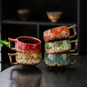 Kiln-Transformed Ceramic Coffee & Tea Cups, for Home and Office Use