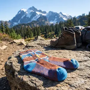 Kids' Hike Light Cushion Hiking Crew Socks - Warm Wool Blend Breathable Moisture-Wicking Performance Socks for Toddler Little Kid Big Kid Outdoor Activities Trekking Camping Comfortable Durable Design