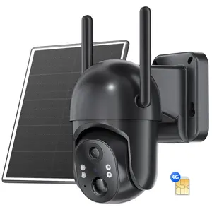 4G LTE Cellular Trail Camera with Night Vision, Security Camera Outdoor, No WiFi Solar Powered Camera with AI Motion Detection, 360 °   Live View, 2.7K Color, PIR Motion Sensor, 2 Way Talk, Built in SIM Card 2-Way Audio