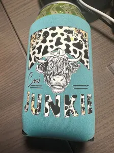 Cow Junkie, Custom Wedding Favors, Cows, Cheap Can Coolers, Koozie Drinkware