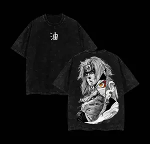 valentine shirts Jiraiya x Naruto Anime Double Printed Vintage Washed Tee Unisex Oversize Anime Manga Washed Heavyweight Cotton T-shirt Naruto Merch Jiraiya Fan V1 44Z H2N