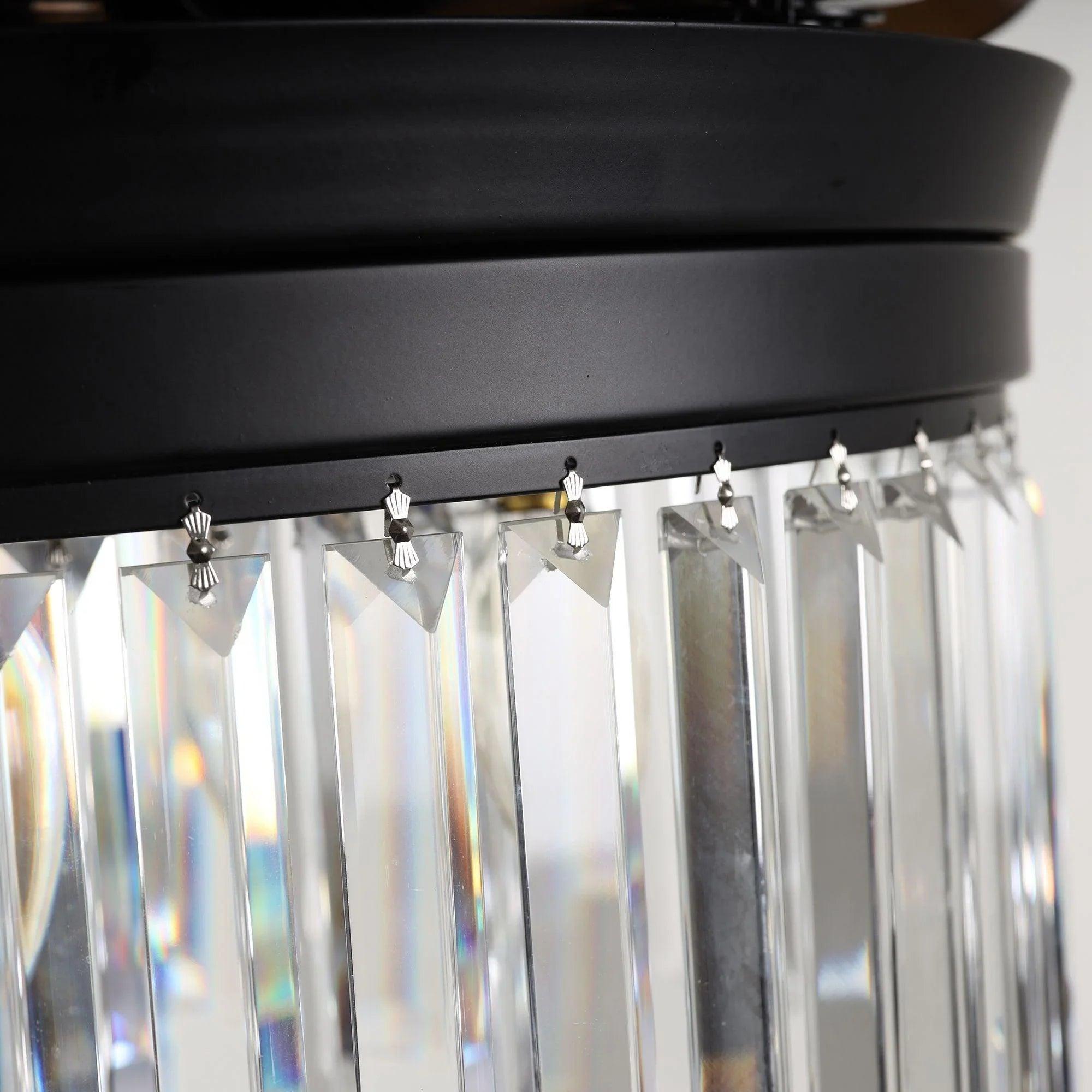 42" Modern Crystal Ceiling Fan with Light & Remote Control