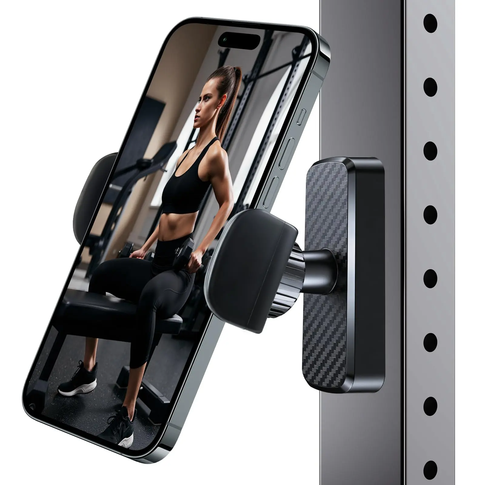 Gym & Work Magnetic Cellphone Holder - Strong Magnets, 360-Degree Adjustable Mobile Phone Mount Stand for Phone Accessories