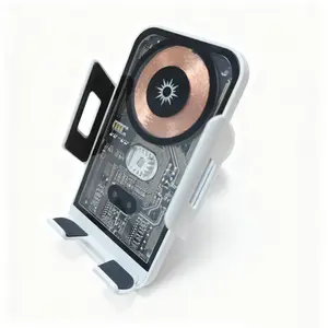 Automatic Induction 15w Wireless Car Charger Stand, 360 Degree Rotation, Alloy Phone Holder for iPhone and Android, Fast Charging