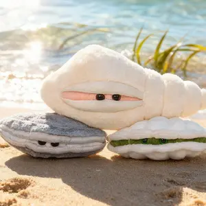 Cute Marine Mussel Plush Toy Soft Stuffed Sea Animal Doll Kawaii Mussel Plushie Home Decor Birthday Gift