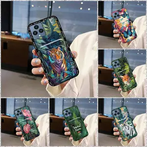 TPU Anti-dust Phone Case For TCL T-Mobile Revvl6/T Phone Soft case Card sleeve Fashion Design Cover Waterproof Graffiti Card bag Durable Cute Shockproof Silicone Card slot Cartoon