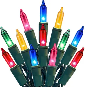 100-Count Multicolor Christmas Mini Lights – 21ft Green Wire Indoor/Outdoor String Lights (UL Certified)