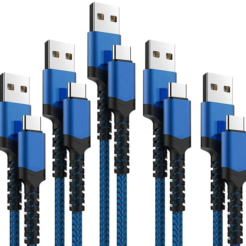 5 Pack USB Type C Charging Cables – Durable Nylon Braided Fast Charger Cord Set (3/3/6/6/10FT) for Samsung Galaxy, LG, Google Pixel & More Devices