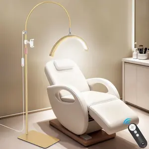 Half Moon Light for Lash Tech, 2500LM Flexible Lash Lamp with 5 Color Temperatures & Brightness, LED Floor Lamp Esthetician Light with Phone Holder for Eyelash Nail Art Tattoos Skincare