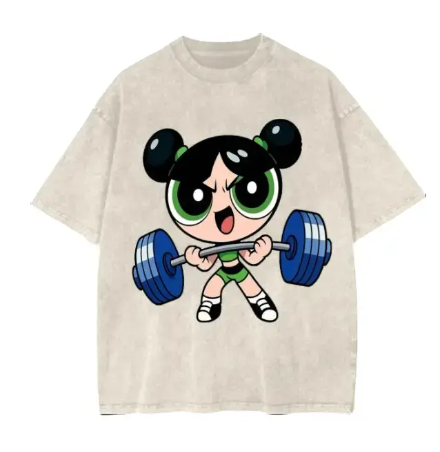 #Powerpufff Strong Girl Gym Graphic T-Shirt, Y2K #Powerpuf Fitness, Trending 2025, Weightlifters, Bodybuilding Shirt, Pump Cover Gym Tee for Men Women