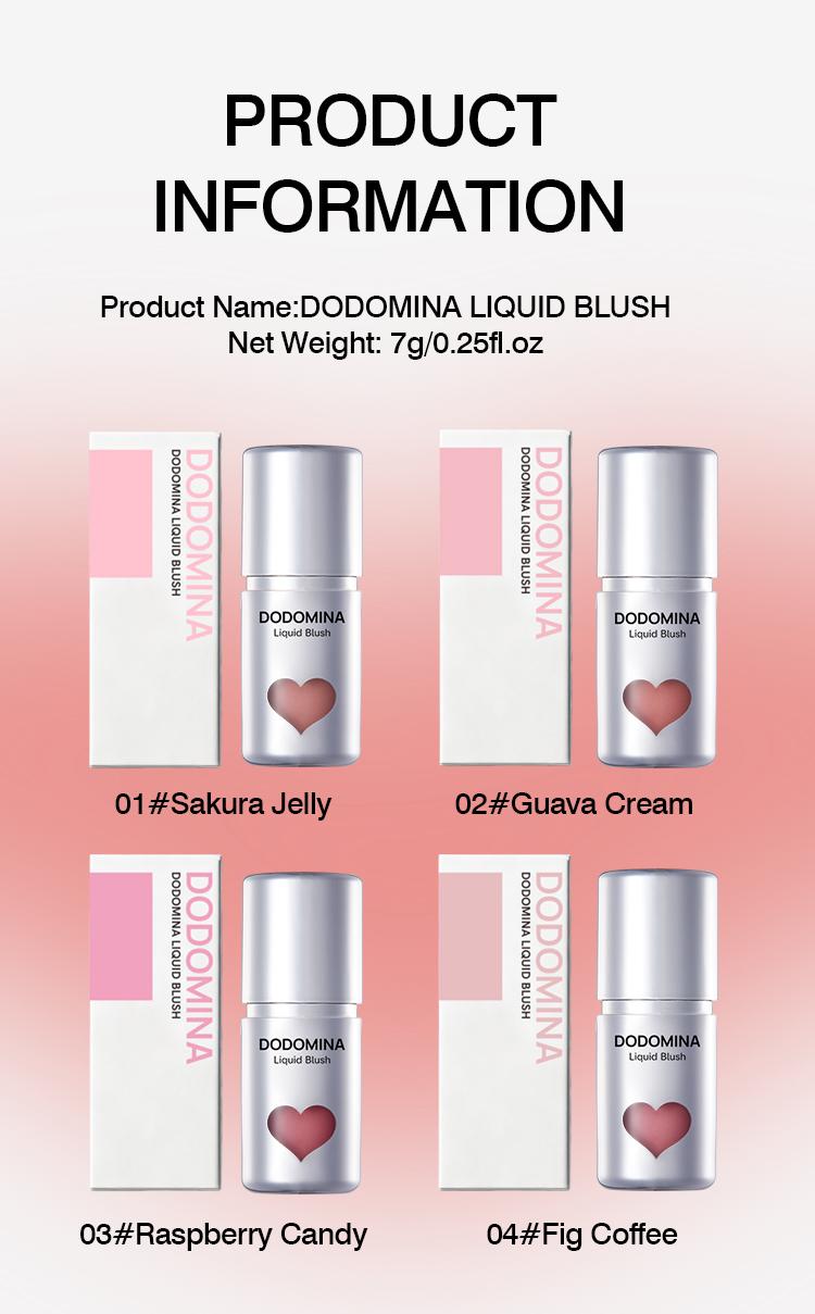 DODOMINA Water Velvet Liquid Blush – Liquid-to-Powder Natural Flush Multi-Use Makeup for Cheeks Eyes Lips, Silky-Smooth Blendable Blush for Women  Set Glitter Waterproof Pearlescent shipping free Pink matte lips girly items Primer Long-Lasting red