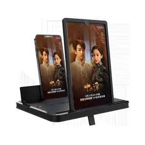 3X HD Phone Screen Magnifier with Stand 10/12/14 Inch Portable Foldable Anti-Glare Universal Compatibility Hands-Free Stand for Movie Lovers & Travelers magnifying glass