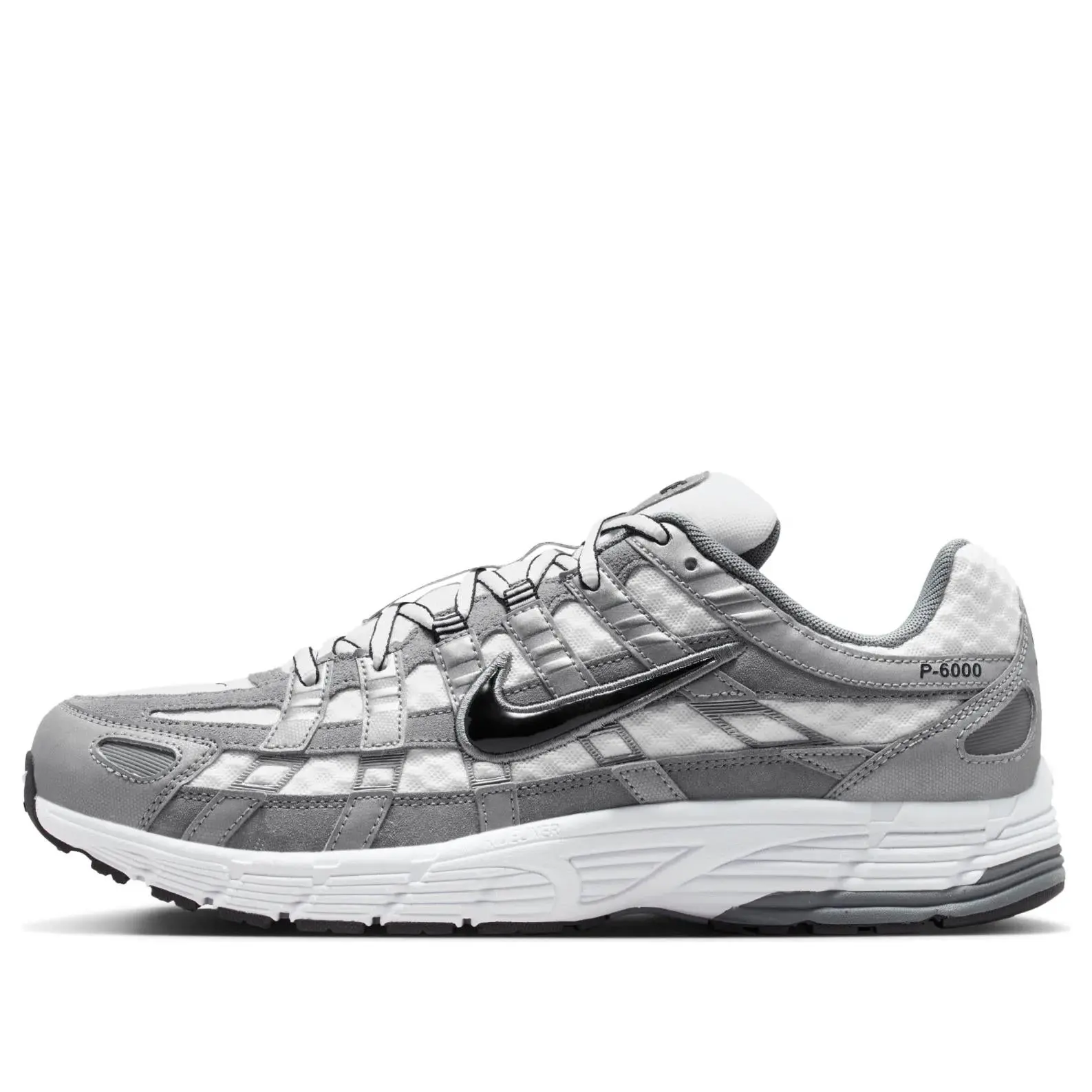 Nike P-6000  White Metallic Cool Grey Black Men's IR2004-100 New Sneakers