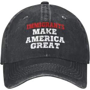 Casual Outdoor Hat - Pro Immigration Sports & Outdoor Accessory Cap with "Immigrants Make America Great" Slogan