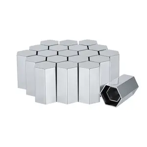 Rhomboid Push-On Lug Nut Covers 33mm x 3 1/2", Chrome ABS Plastic, Fits Hub Piloted Wheels, Complete Axle Set for Semi-Trucks and Trailers