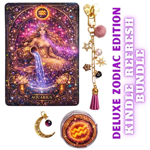 DELUXE ZODIAC Kindle Refresh Kit | Includes Insert, Magnetic Grip, Dust Plug Charm, and Chain Charm