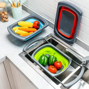 Collapsible Colander Strainer Over The Sink Vegetable/Fruit Colander