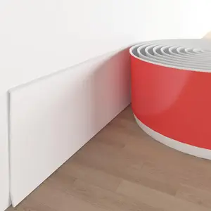 Vinyl Wall Base Baseboard Molding Trim 4" Flexible Self Adhesive Rubber Wall Base Moulding Trim Peel and Stick Design(20Ft, White)