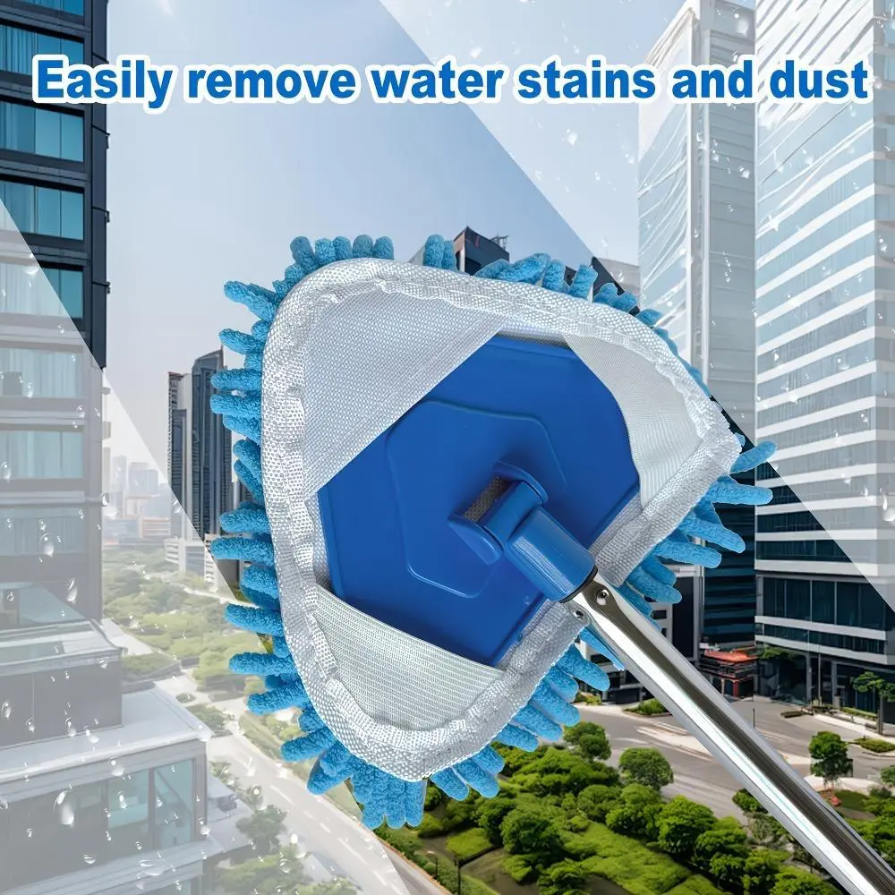 Extensible triangular mop accessory - For cleaning in outdoors, bathrooms, kitchen ceilings, walls and floors without power supply. Suitable for bathroom mops, multi-functional cleaning tools. Triangle Mop Heads, Mop Head Replacement