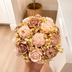 Bouquet de Velas Artesanales | Flores de Cera Elegantes | Regalo de Lujo