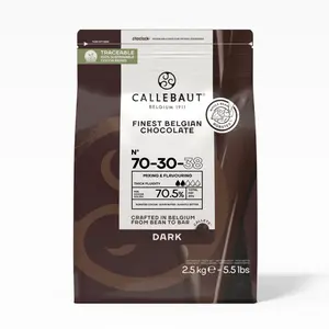 Callebaut 70-30 Finest Belgian Dark Chocolate Callets Couverture, 70.5% Cocoa, 5.5 lb (2.5 kg) – Professional Chocolate for Baking, Molding & Confectionery