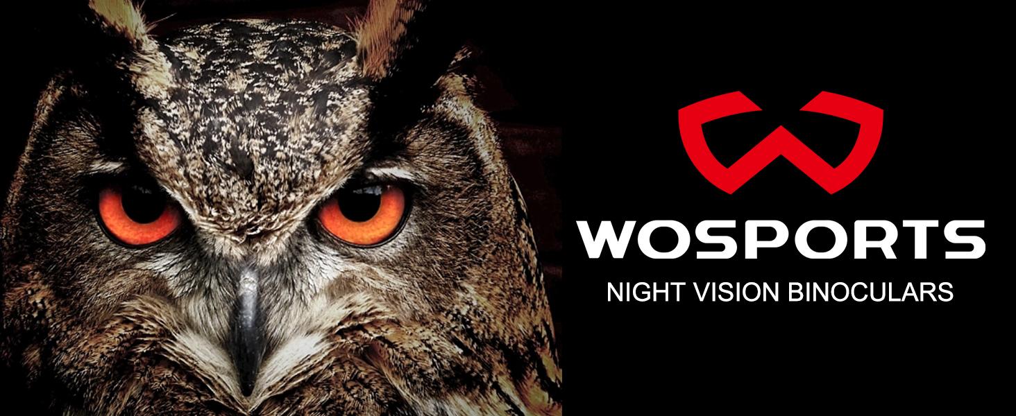 WOSPORTS 4K Night Vision Binoculars | 1315FT Range, 10X Optical Zoom, Rechargeable with 3'' Screen & 32GB Card