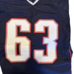Joe Andruzzi Signed Inscribed Jersey Navy Blue with White and Red Numbers 63