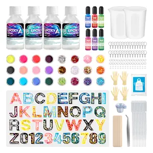 Resiners Alphabet Resin Starter Kit for Beginners Complete Kit with Molds,for Keychain, Jewelry, Pendant Making, Art, Home, Gift, Resin Crafts