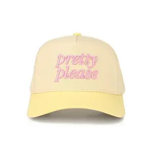 Butter Yellow Hat, Custom Slogan Hat, Graphic Colorful Fashion Accessory, Custom Slogan Hats, Graphic Colorful Hats
