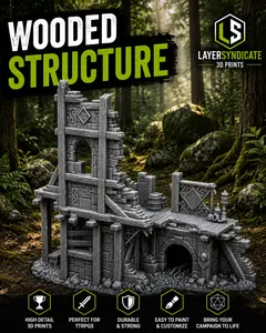 Wooded Structure | 3D Printed Fantasy Terrain | Forest Ruins for D&D