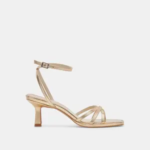 Dolce Vita MANJI HEELS LIGHT GOLD METALLIC LEATHER Dress Shoes