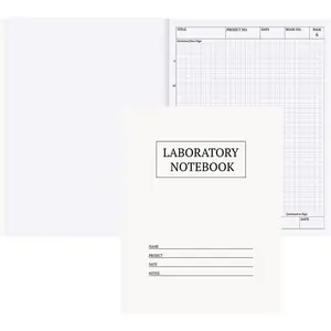 2 Pack Carbonless Chemistry Lab Notebook 8.5X11 Inch Students Lab Notebook for Scientific Physic Biology 50 Sets Per Pack 4x4 Square Grid White
