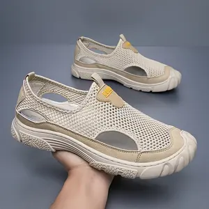 Men's Breathable Mesh Low-Cut Lightweight Soft Sole Wear-Resistant Non-Slip Beach Shoes Comfortable Men's Casual Hiking Sandals