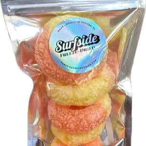Surfside Freeze Dried Peach Rings - Candy Fruit Snack, Crunchy Sweet Bonbon