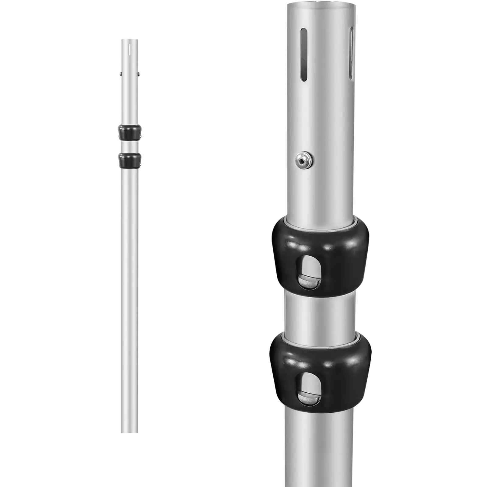 Hecis Adjustable Aluminum Upright Pole for Pipe and Drape System, Single Backdrop Stand Post, 8-20FT Height Adjustable Support for Wedding Events, Party Decoration (Upright & Pin Only)