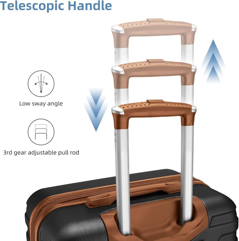 Luggage 6 Piece Sets Hardside Expandable Suitcases with Spinner Wheels TSA Lock, Lightweight Travel Carry On Luggage Sets for Women, Black Luggage 6 Piece Sets Hardside Expandable Suitcases with Spinner Wheels TSA Lock, Lightweight Travel Carry On Luggage Sets for Women, Black